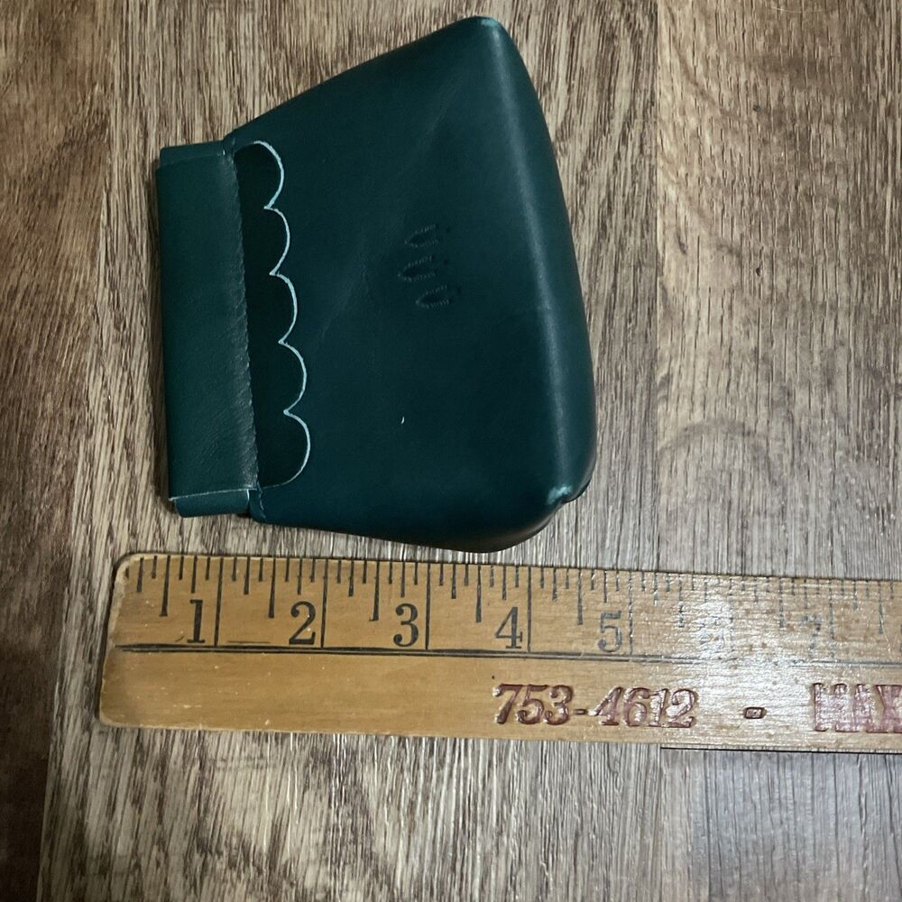 Portland Leather Goods Leather Penny Pouch Dark Teal Green Leather - Picture 9 of 9